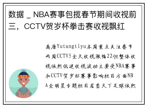 数据 _ NBA赛事包揽春节期间收视前三,CCTV贺岁杯拳击赛收视飘红